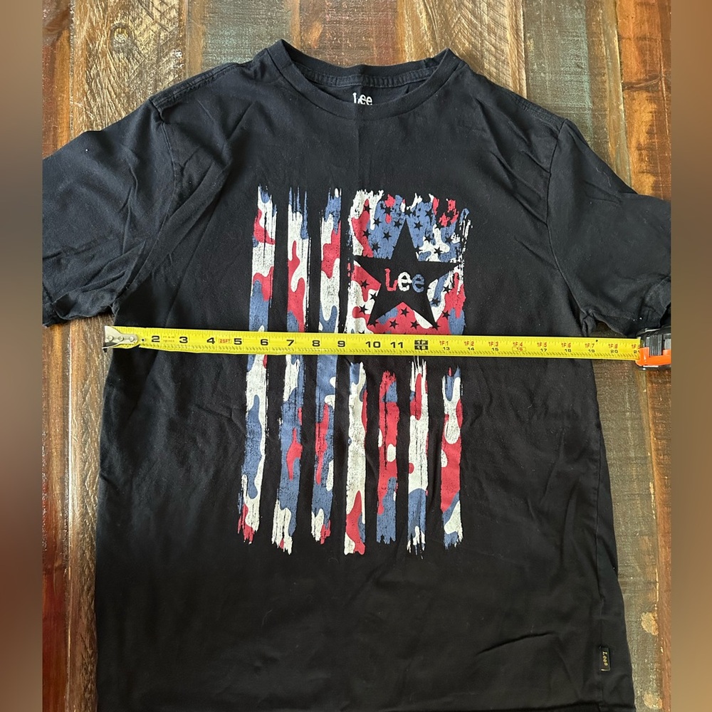 Lee Men's M Black US Flag Camo Graphic Short Sleeve T-Shirt | SKU 0376 - Picture 3 of 7